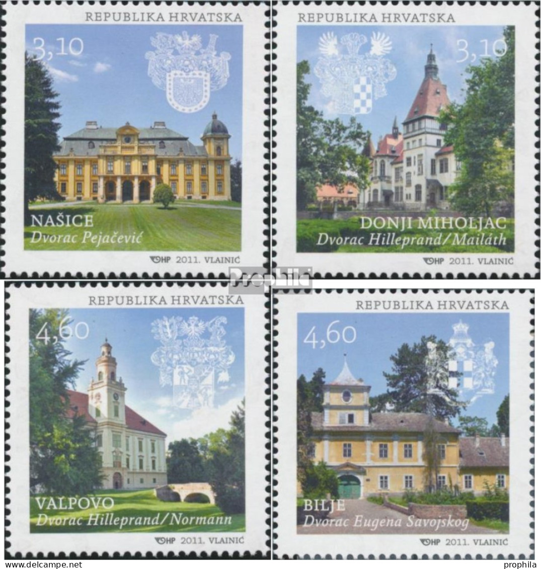 Kroatien 998-1001 (kompl.Ausg.) Postfrisch 2011 Schlösser - Croacia