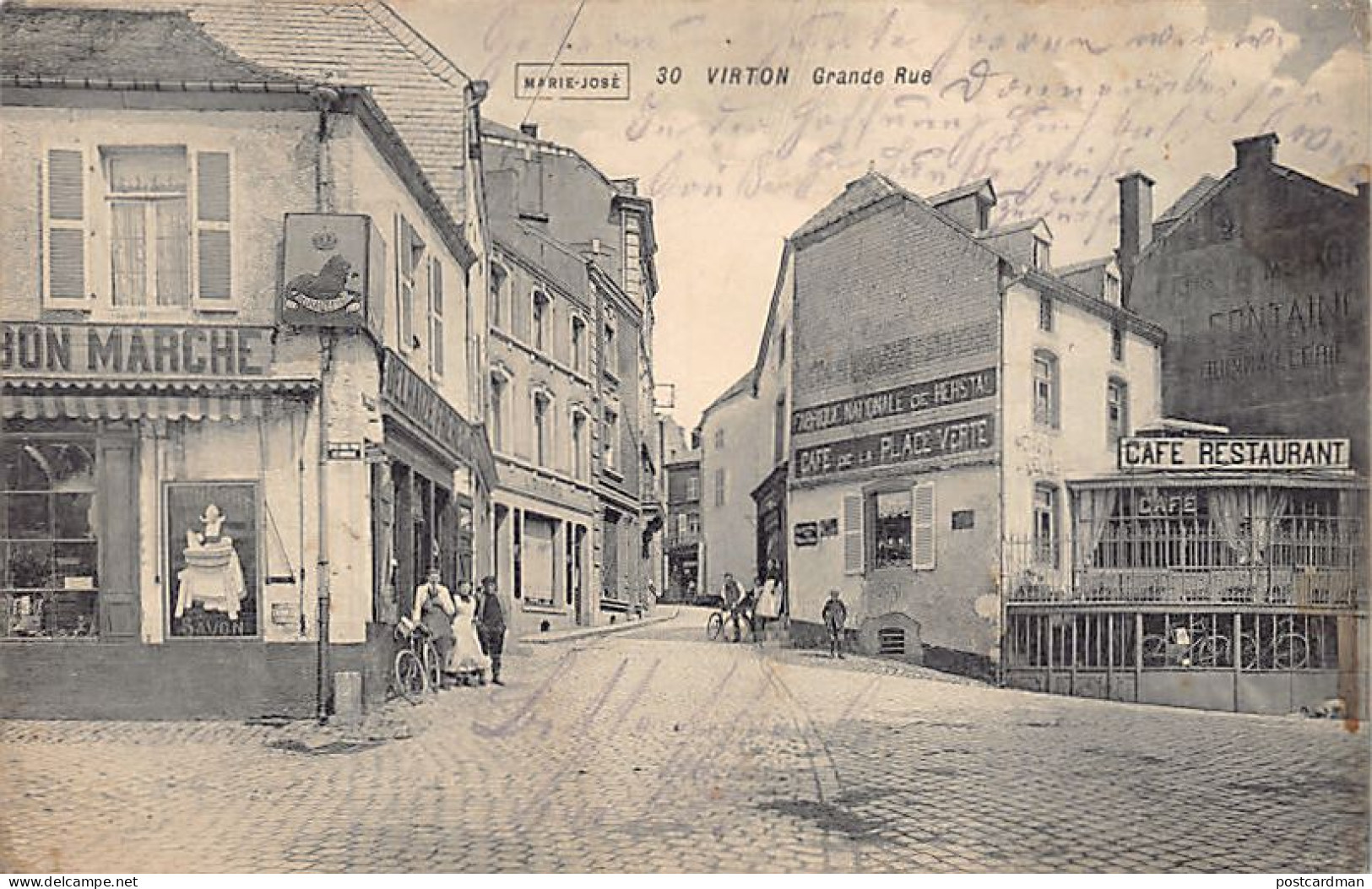 VIRTON (Prov. Lux.) Grande Rue - Au Bon Marché - Café De La Place Verte - Ed. Marie José 30 - Virton