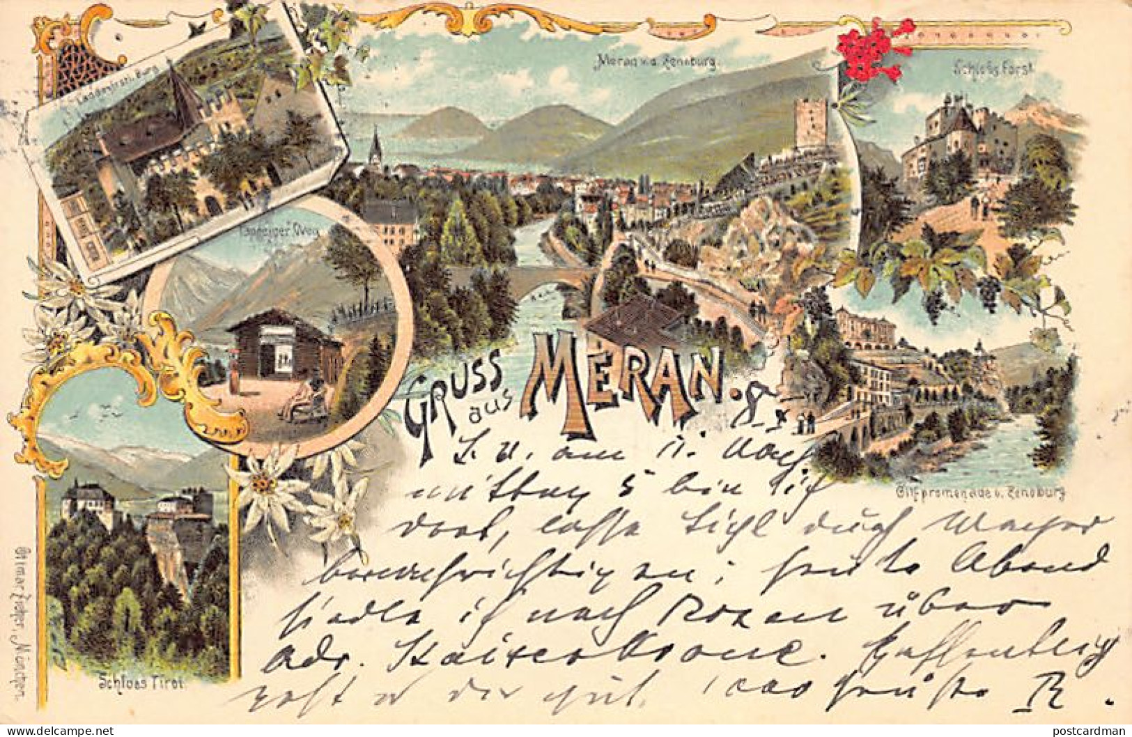 MERANO - Litografia - Ed. Ottmar Zieher - Anno 1898 - Merano