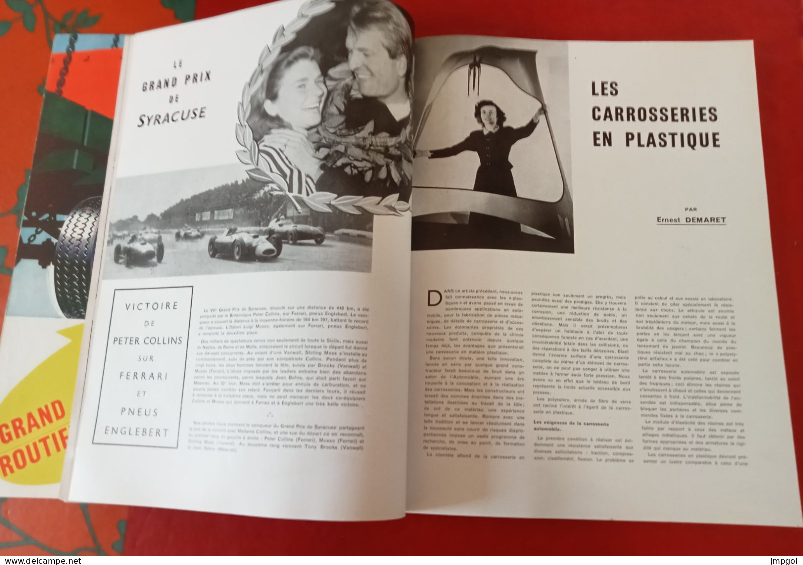 Englebert Magazine n°89 Mai 1957 Pilotes Fangio Gendebien Tourisme Cévennes Rhône Tunnel Mont Blanc GP Naples Sicile