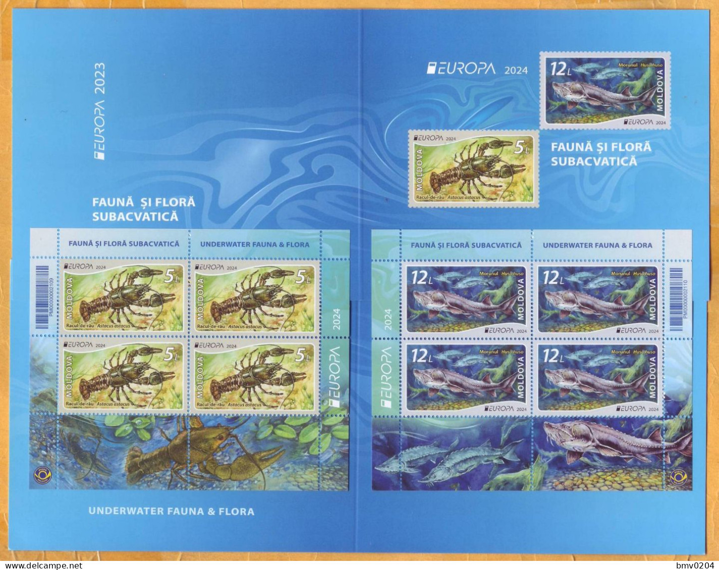 2024 Moldova Booklet Europa 2024. Underwater Flora And Fauna. Fish, Beluga, Crayfish - Moldavië