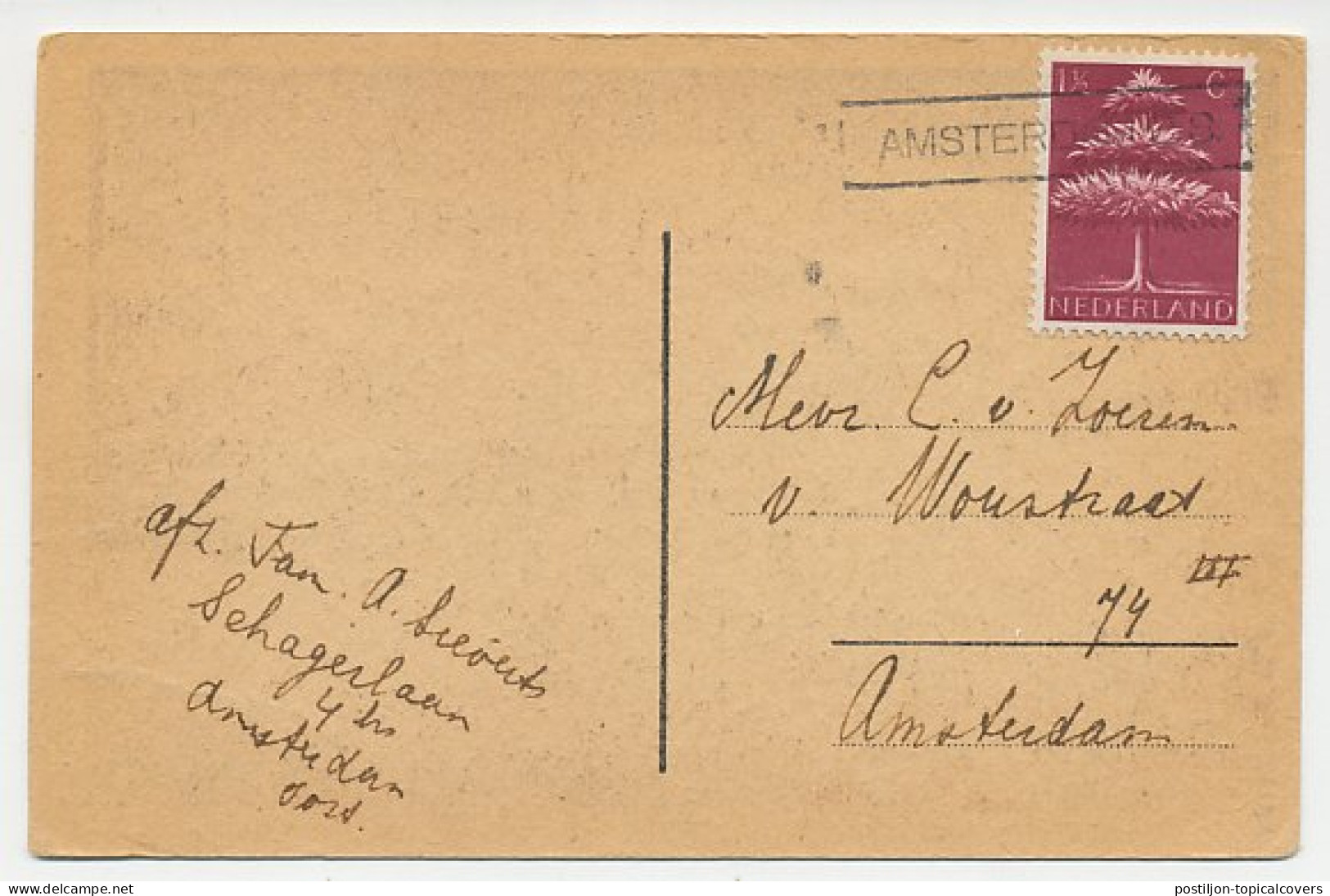 Em Germaanse Symbolen 1943 - Nieuwjaarsstempel Amsterdam - Unclassified