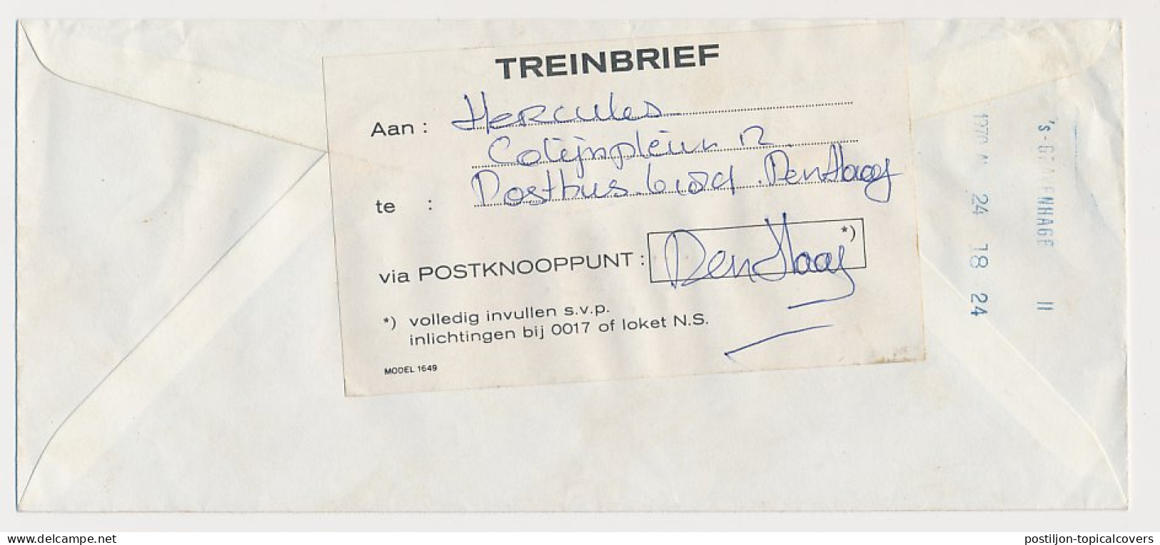 Expresse Treinbrief Zwijndrecht - Den Haag 1970 - Etiket - Non Classés