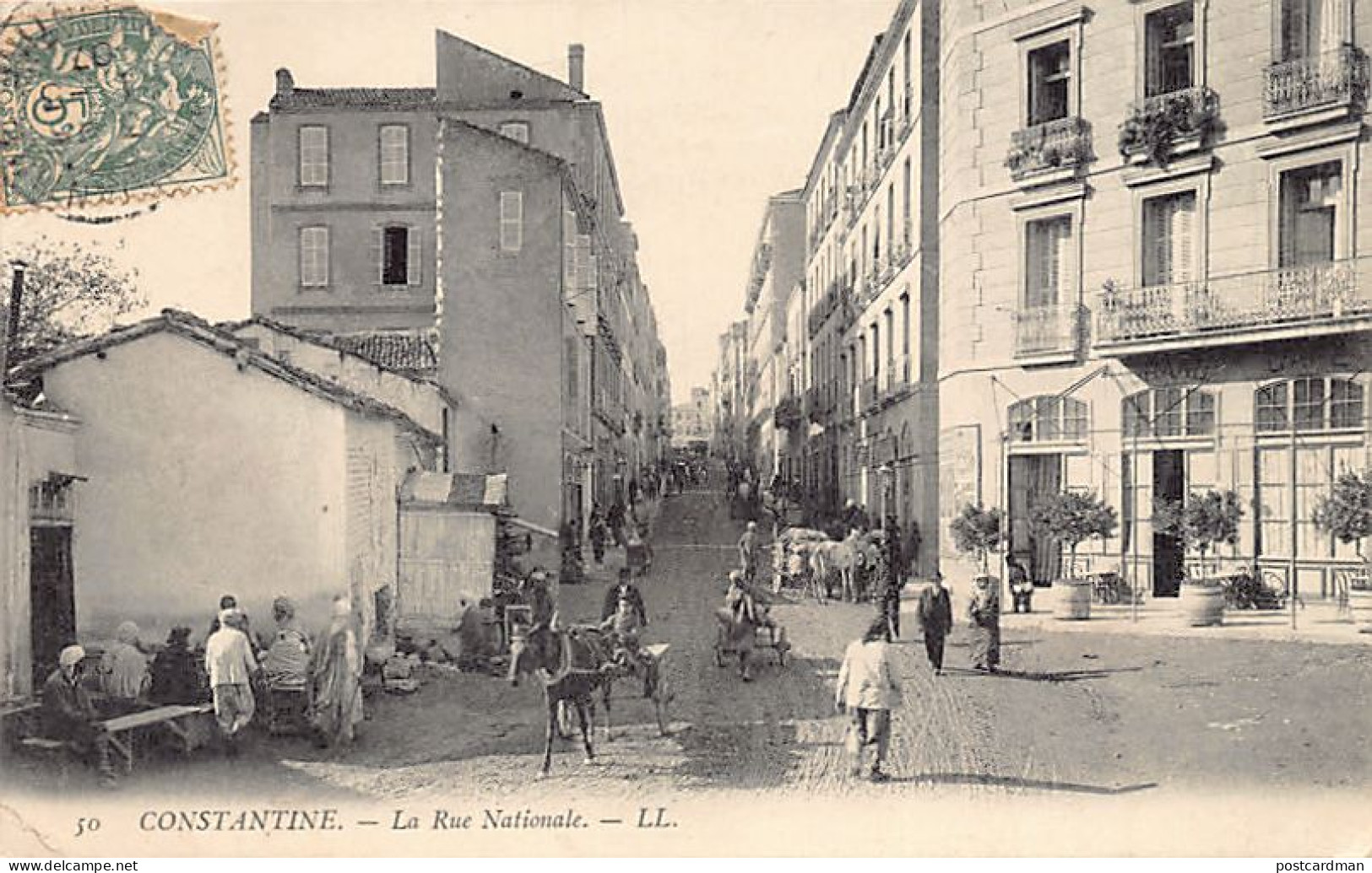 Algérie - CONSTANTINE - La Rue Nationale - Ed. LL 50 - Konstantinopel