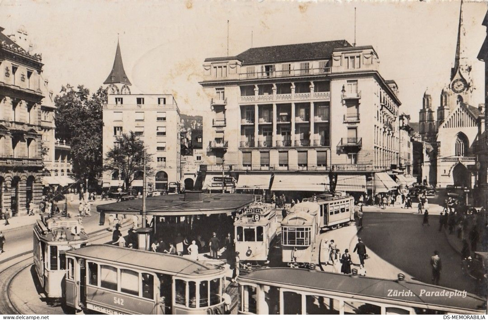 Zürich - Paradeplatz , Strassenbahn Tram 1946 - Zürich