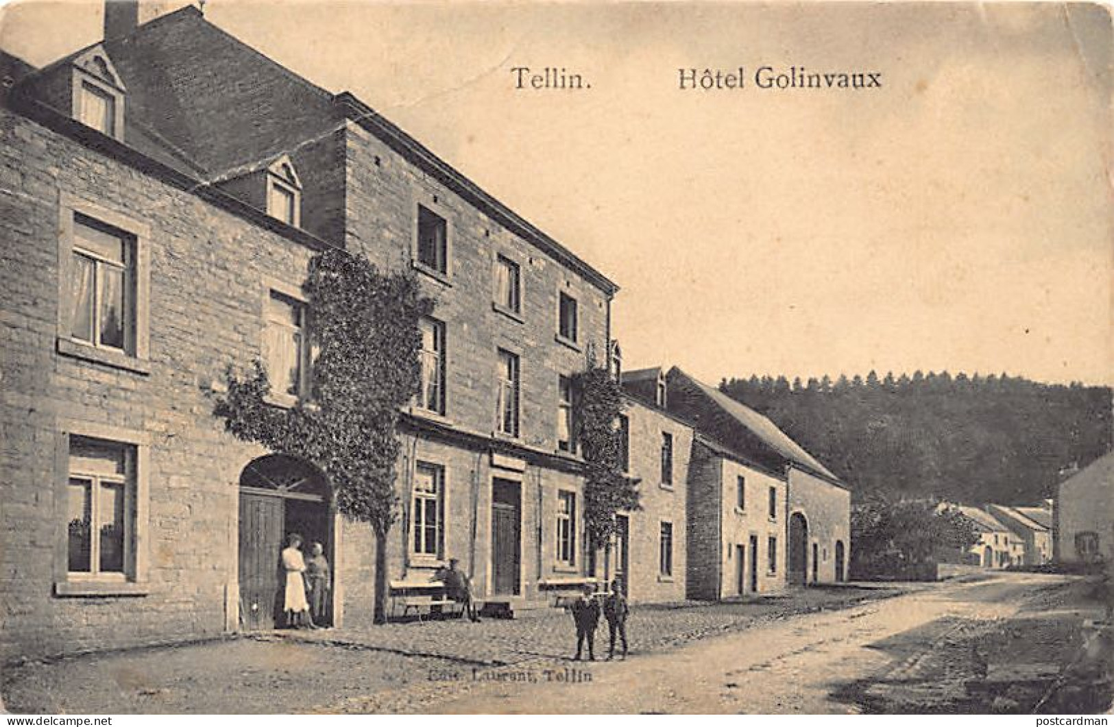 Belgique - TELLIN (Prov. Lux.) Hôtel Golinvaux - PLI EN HAUT À DROITE - Tellin