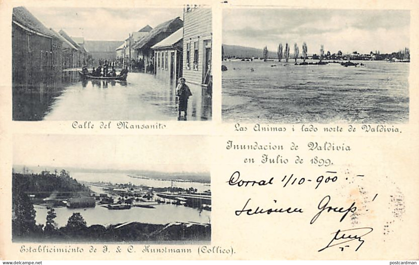 Chile - INUNDACION DE VALDIVIA En Julio De 1899 - Ed. Kunstmann. - Chile