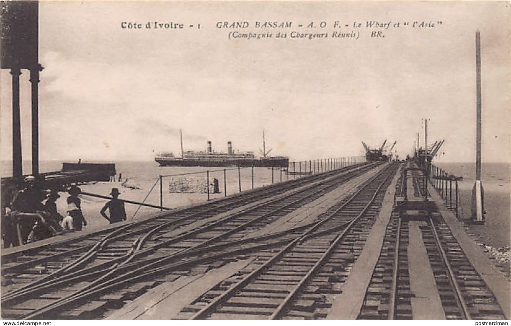 Côte D'Ivoire - GRAND BASSAM - Le Wharf Et Le Paquebot Asia De La Compagnie Des Chargeurs Réunis - Ed. Bloc Frères 1 - Elfenbeinküste