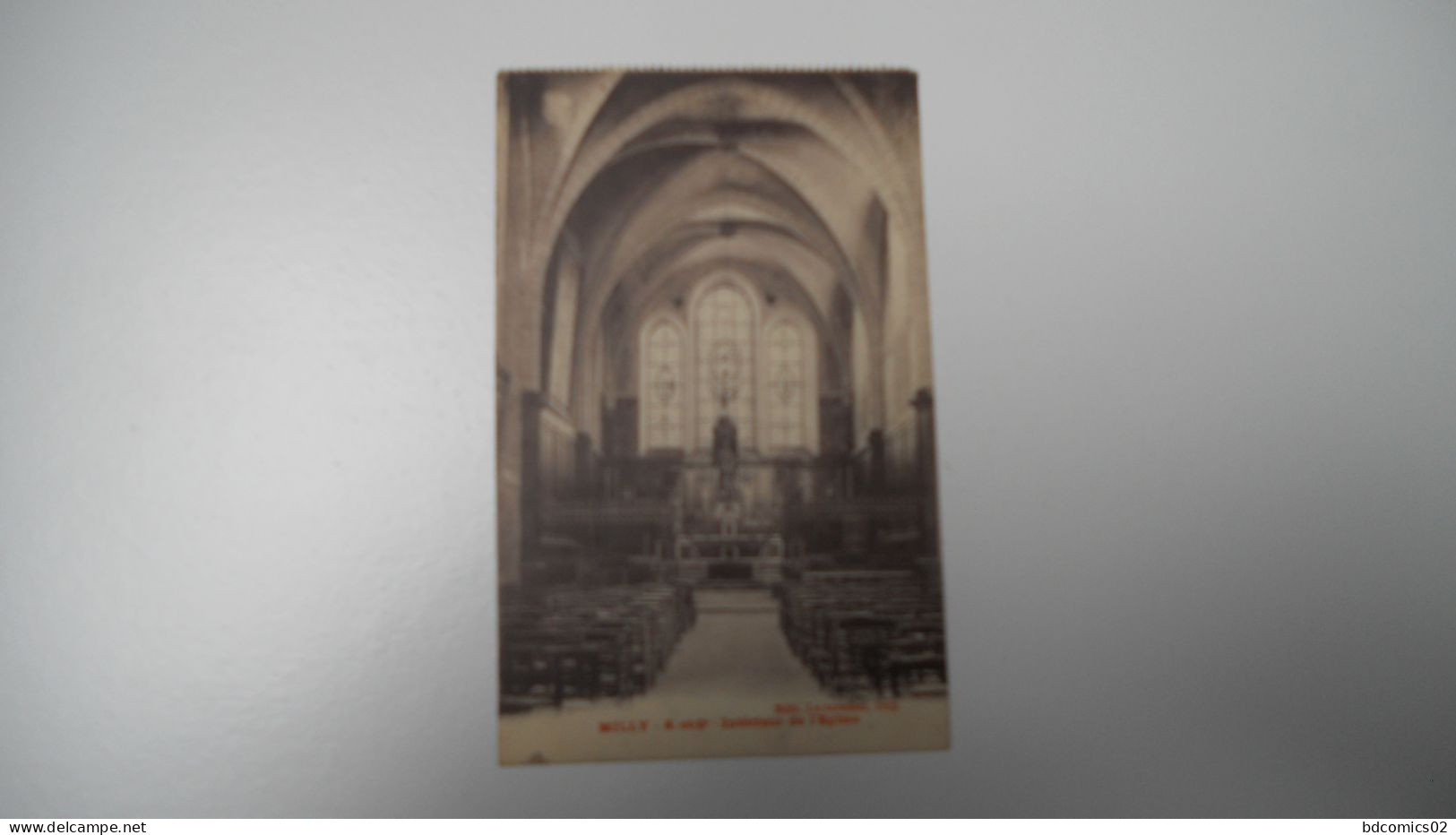 DEP 91 ESSONNE  CARTE ANCIENNE EN N/BL MILLY INTERIEUR DE L'EGLISE EDIT LUTZVEILLER  DE 1928/TBE - Milly La Foret