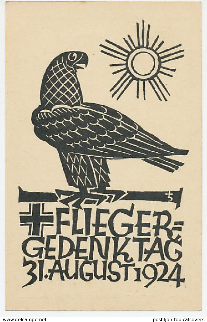 Postal Stationery Germany 1924 Bird - Eagle - Memorial Day - Otros & Sin Clasificación