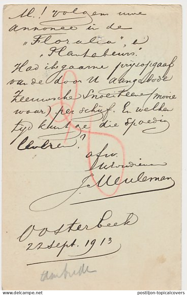 Firma Briefkaart Oosterbeek 1913 - Zaden - Tuinbouwartikelen - Sin Clasificación