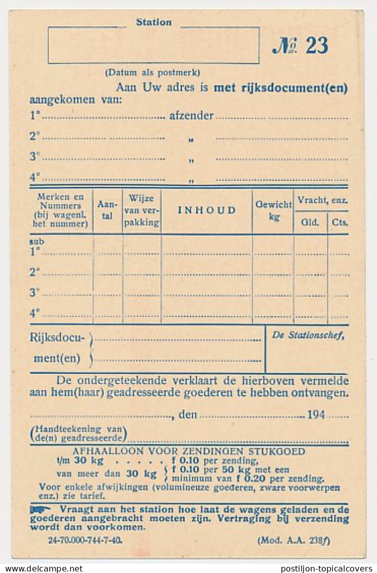 Spoorwegbriefkaart G. NS252 C - Material Postal