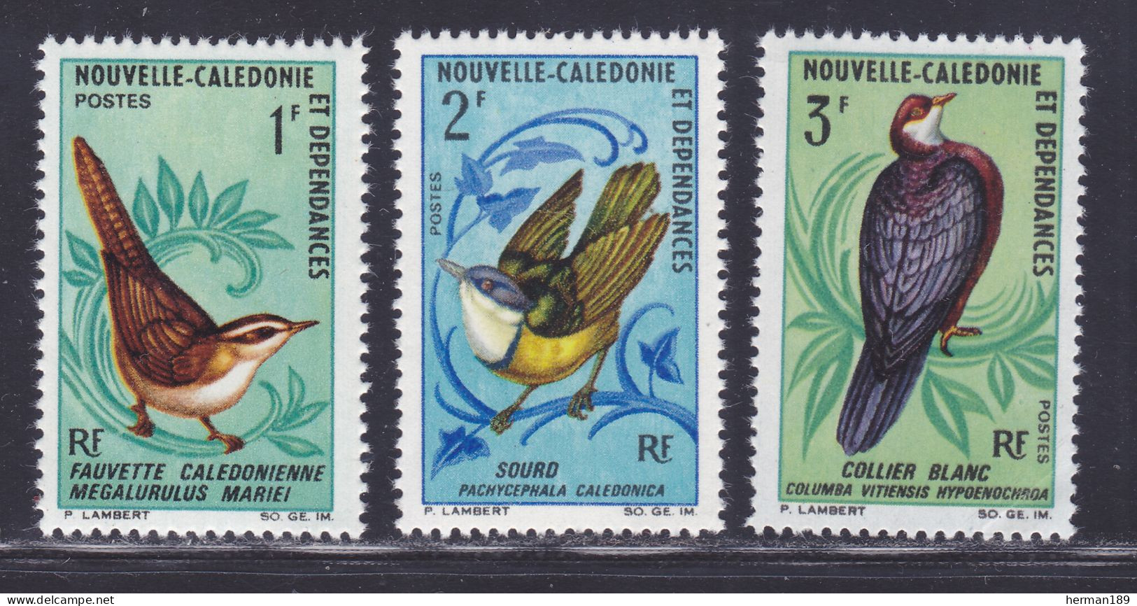 NOUVELLE CALEDONIE N°  345 à 347 ** MNH Neufs Sans Charnière, TB (D2316) Oiseaux - 1967-68 - Nuevos