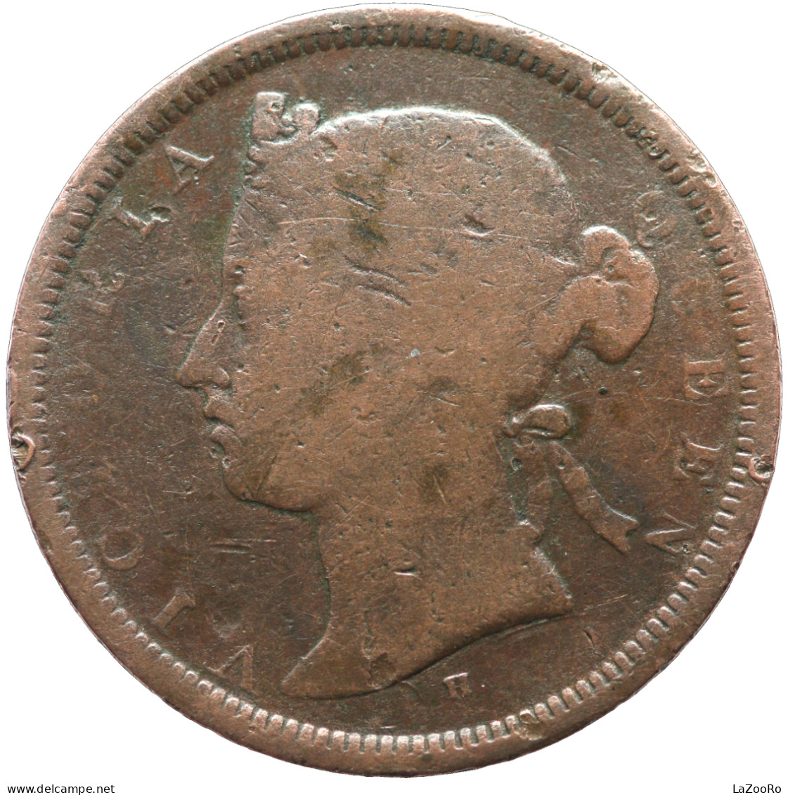 LaZooRo: Straits Settlements 1/2 Cent 1872 H F - Colonias