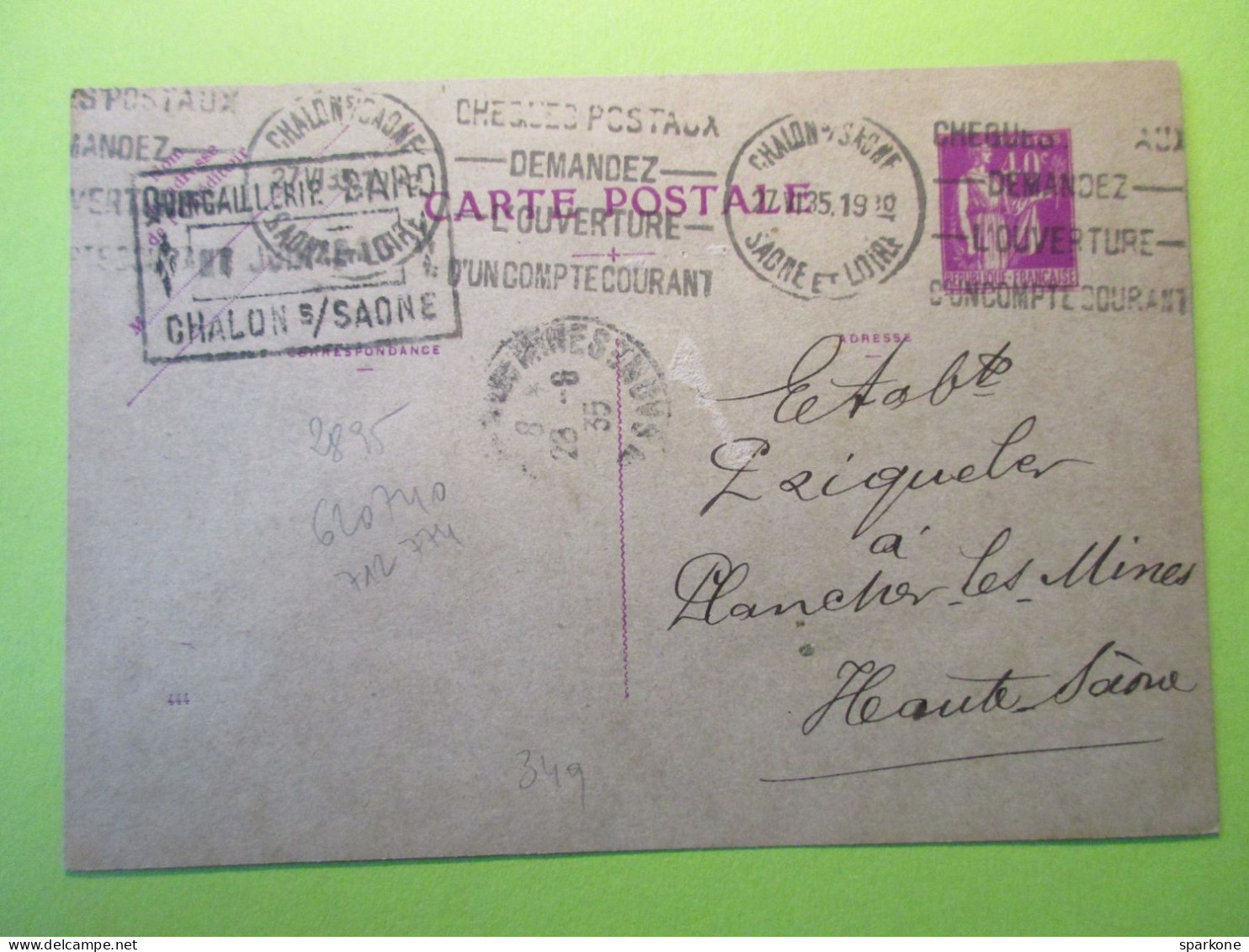 France - Entier Postal De 1935 - Kartenbriefe