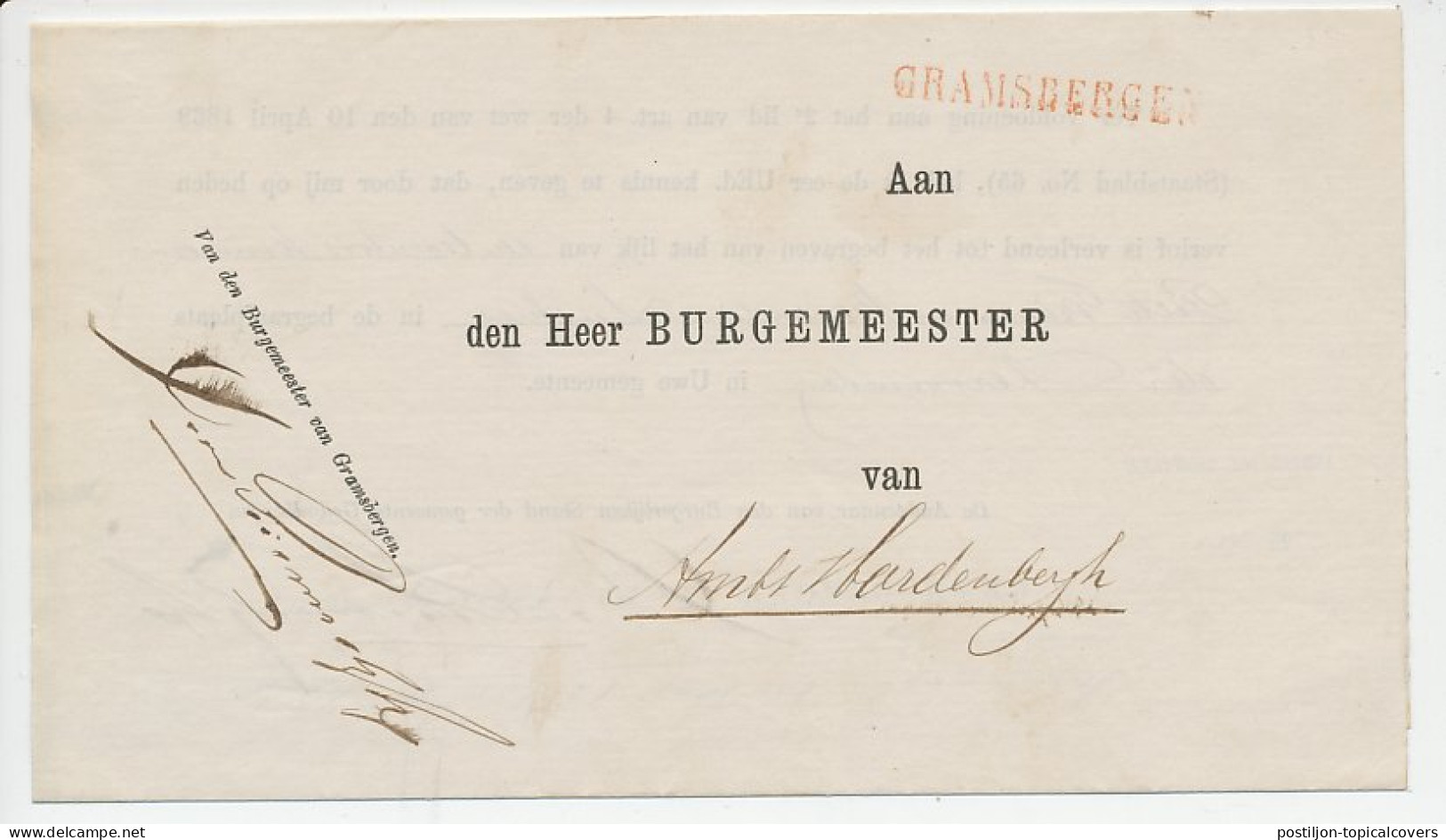 Naamstempel Gramsbergen 1870 - Storia Postale