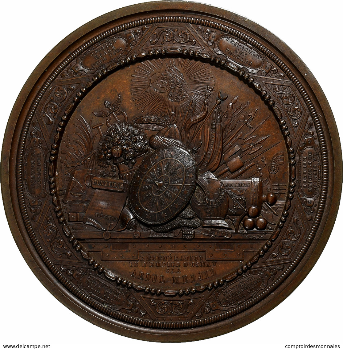 France, Médaille, Régénération De L'Empire Ottoman, 1850, Bronze, Hart, SUP+ - Other & Unclassified