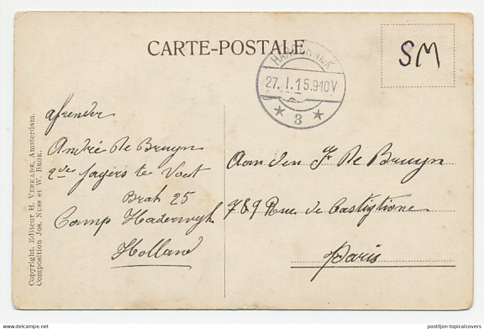 Dienst Militair Harderwijk - Frankrijk 1915  - Non Classificati