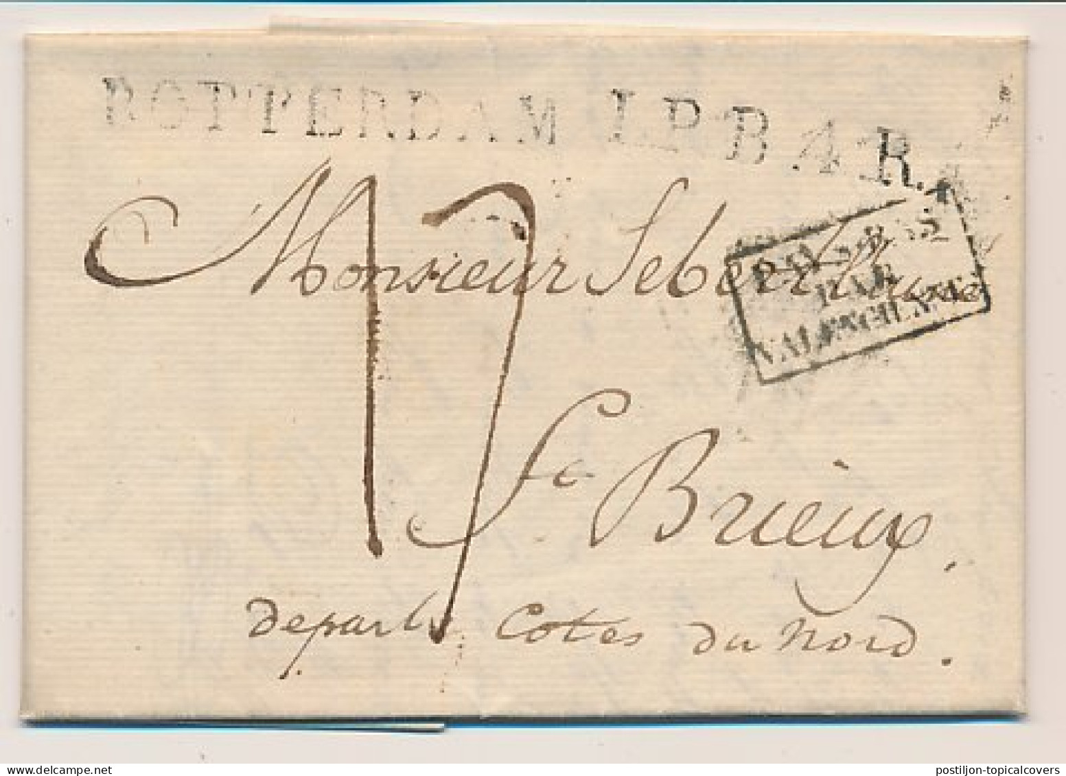 Rotterdam - Saint Brieuc Frankrijk 1821 - L.P.B.4.R - ...-1852 Precursori