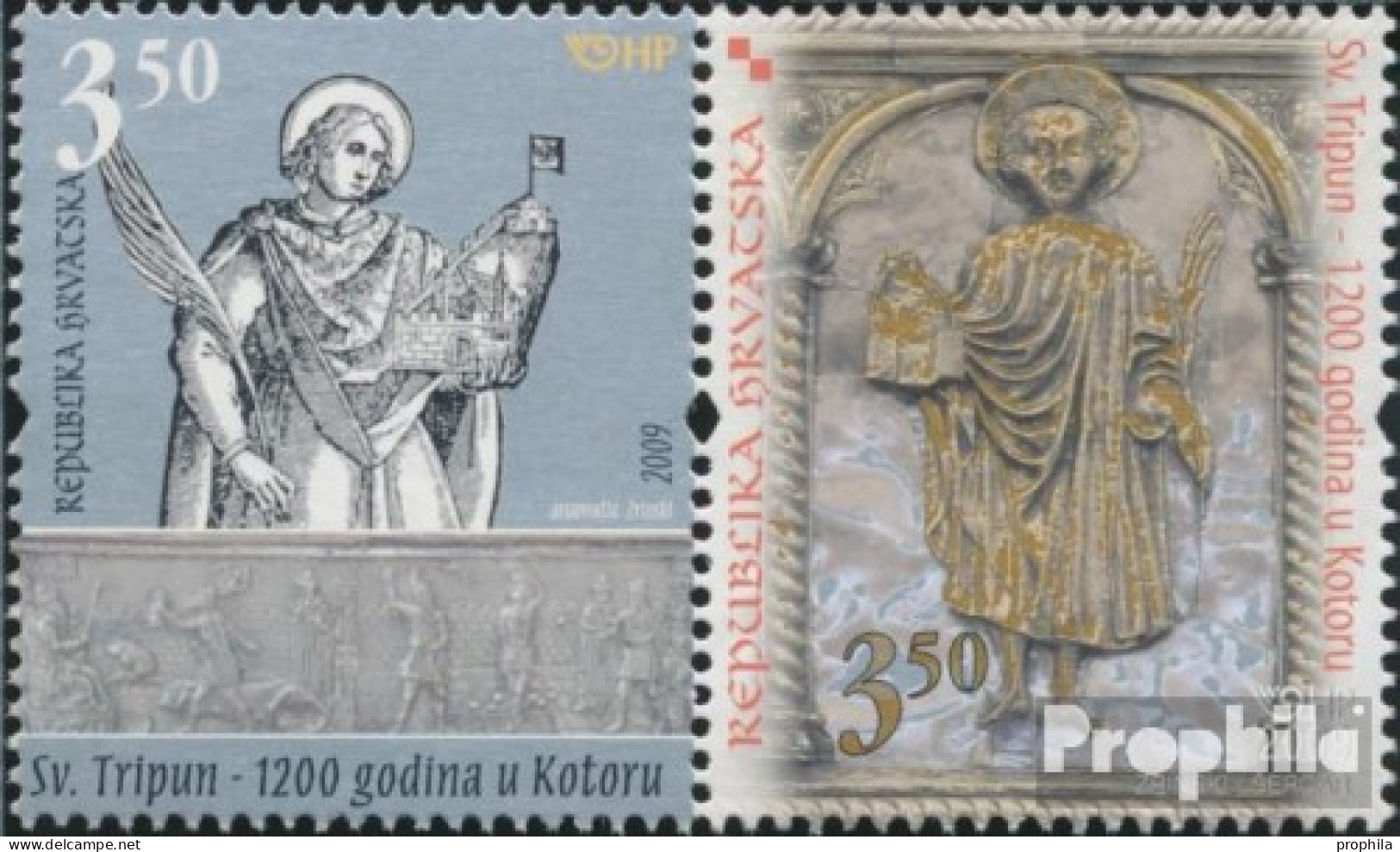 Kroatien 893-894 Paar (kompl.Ausg.) Postfrisch 2009 Reliquien Hl. Tryphon - Croacia