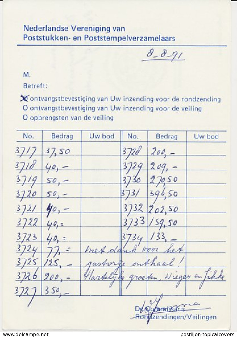 Briefkaart G. 364 Particulier Bedrukt Leeuwarden 1991 - Interi Postali