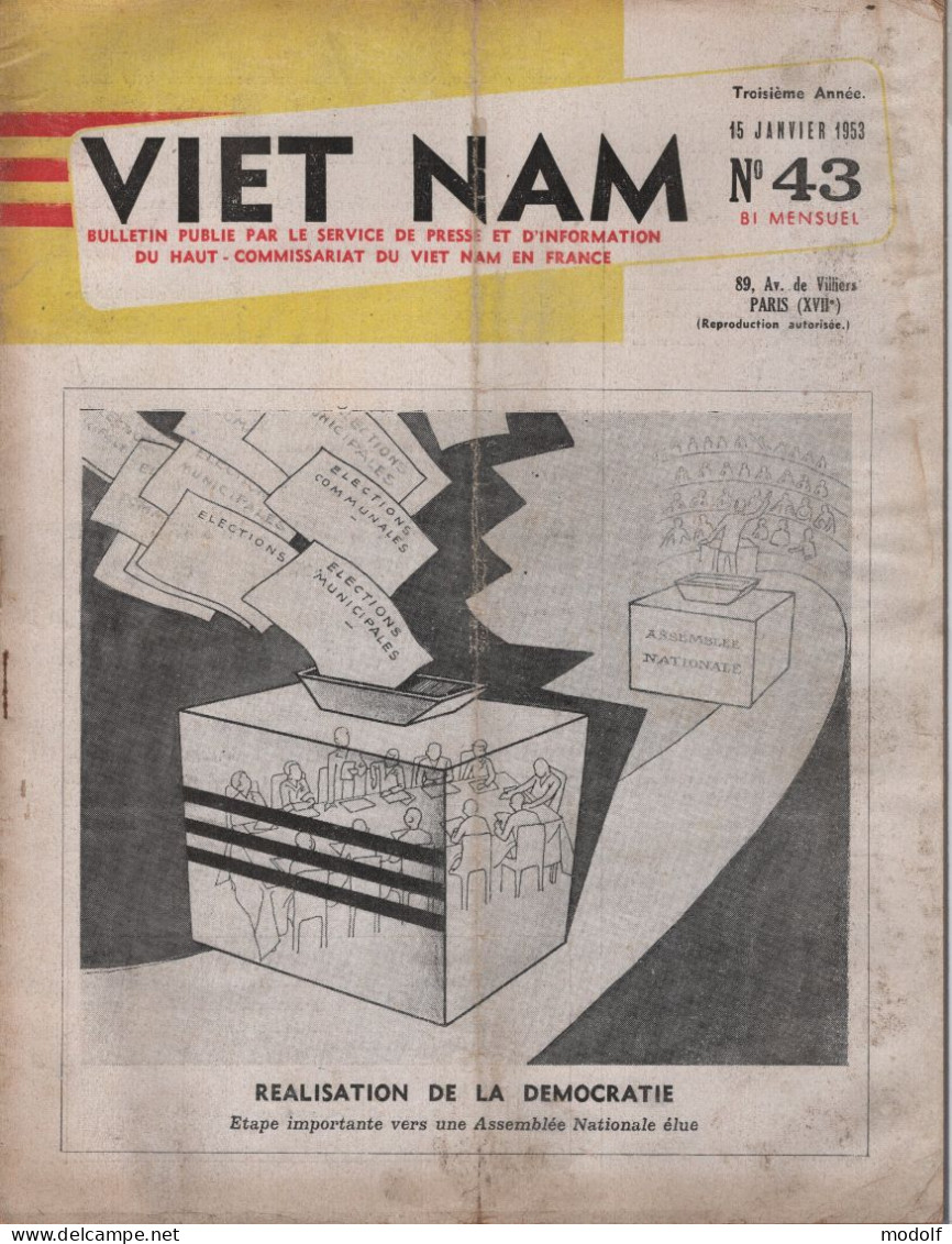 Lot 9 Numéros Du Bulletin "Viet Nam" - 1953 - Politics