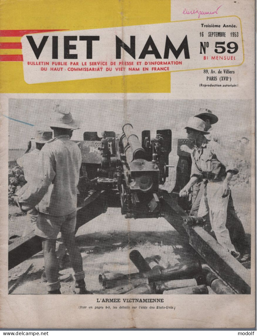 Lot 9 numéros du bulletin "Viet Nam" - 1953