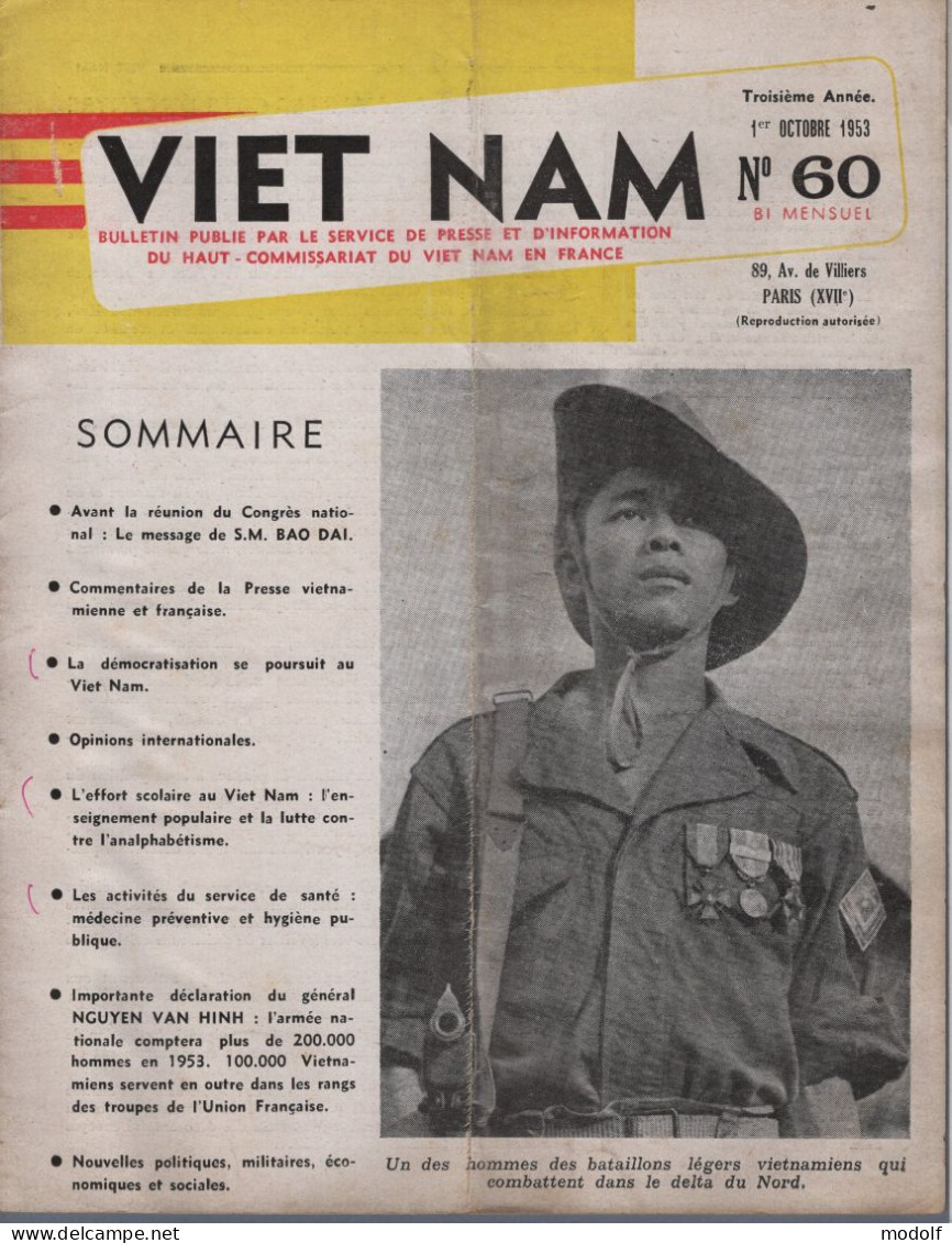 Lot 9 numéros du bulletin "Viet Nam" - 1953