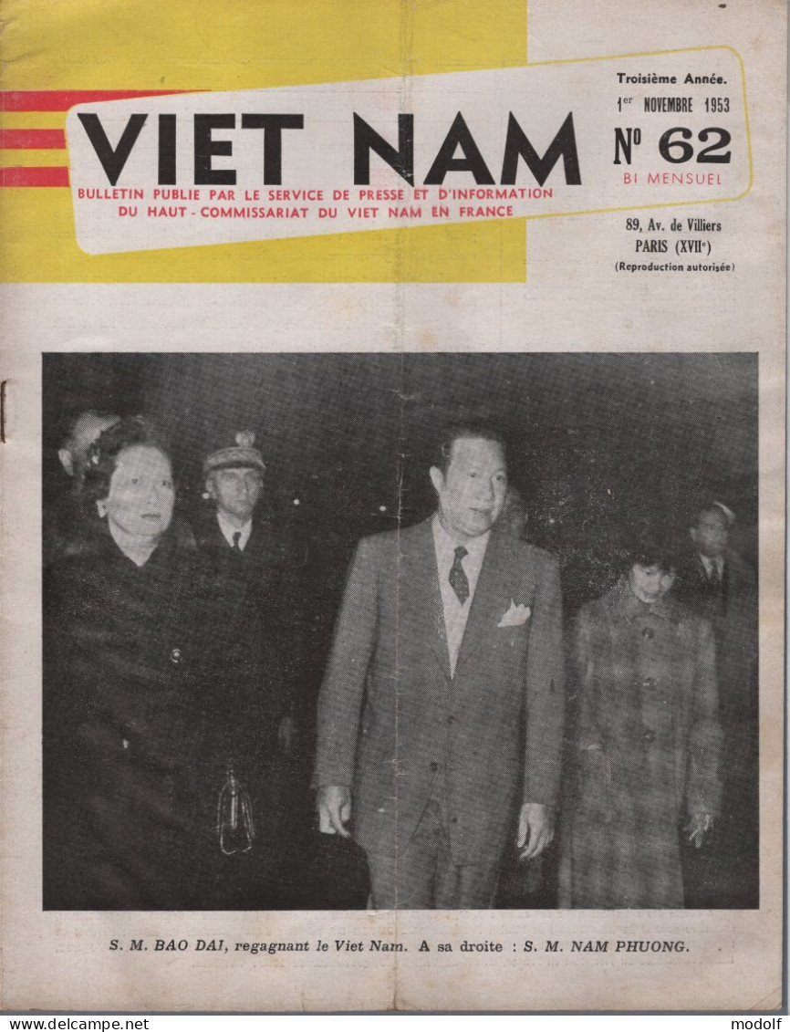 Lot 9 numéros du bulletin "Viet Nam" - 1953