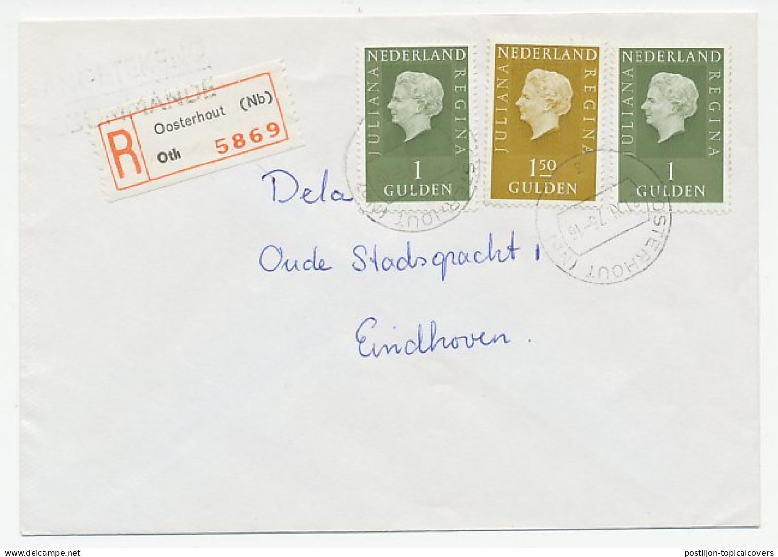 Em. Juliana Aangetekend Oosterhout - Eindhoven 1975 - Non Classés