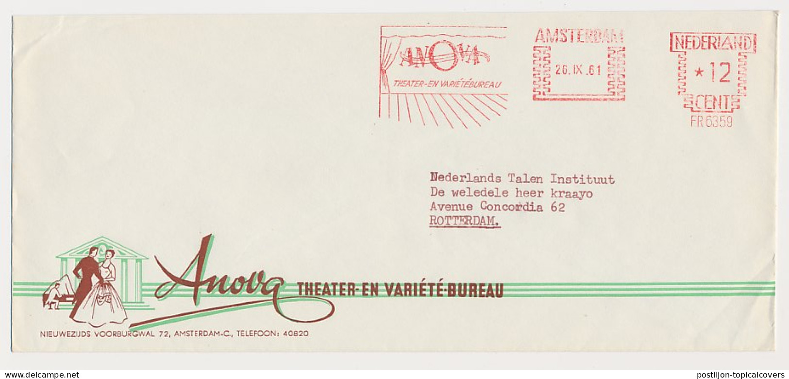 Meter Cover Netherlands 1961 Theater Agency - Anova - Theatre