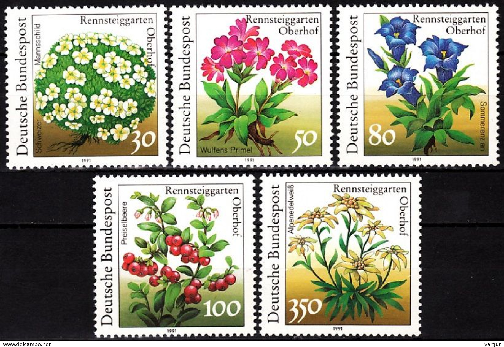 GERMANY FRG 1991 FLORA: Flowers And Berries From Rennsteiggarten. Complete Set, MNH - Other & Unclassified