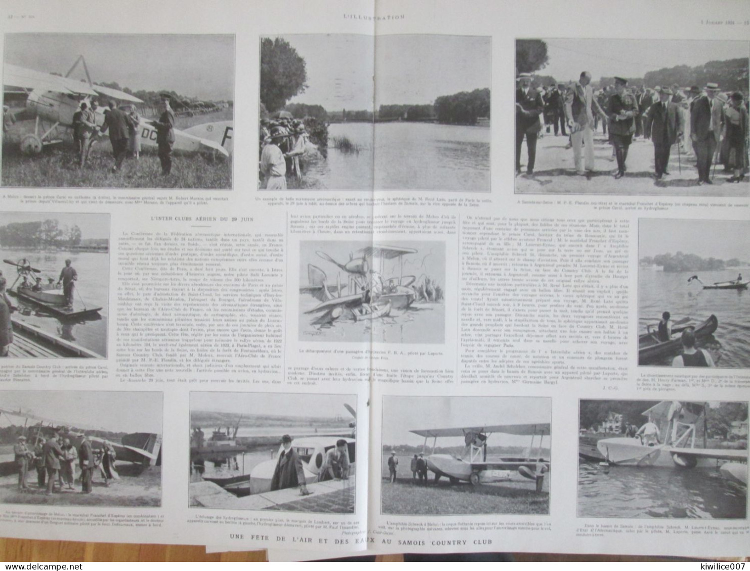 1924  LE PRINCE CAROL  Roumanie  AVIATION AVION  VILLACOUBLAY  SAMOIS COUNTRY  CLUB Rallye Aérien Samois Sur Seine - Non Classificati