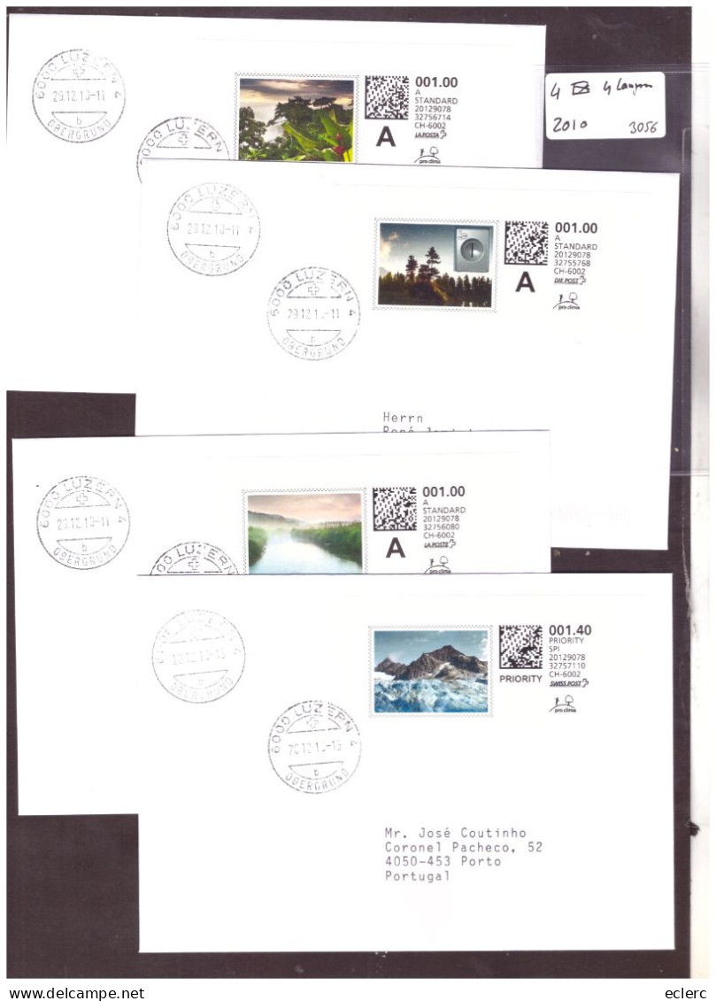 WEB STAMP - TIMBRE Q-CODE -  4 ENVELOPPES, 4 LANGUES - Automatic Stamps