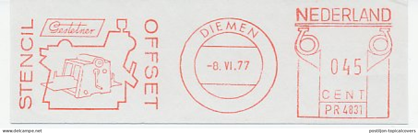 Meter Cut Netherlands 1977 Stencil - Offsetmachine - Gestetner - Autres & Non Classés