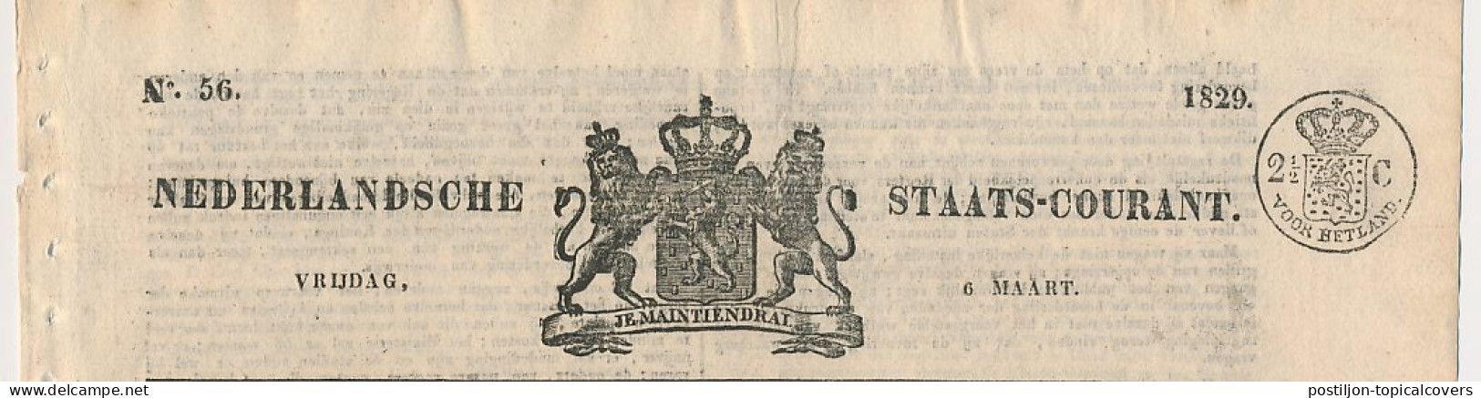 Fiscaal / Revenue - 2 1/2 C. Voor Het Land - 1829  - Steuermarken