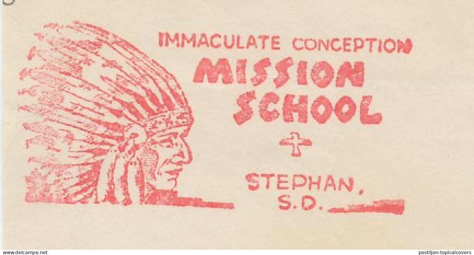 Meter Cut USA 1953 Indian - Mission School - Immaculate Conception - American Indians