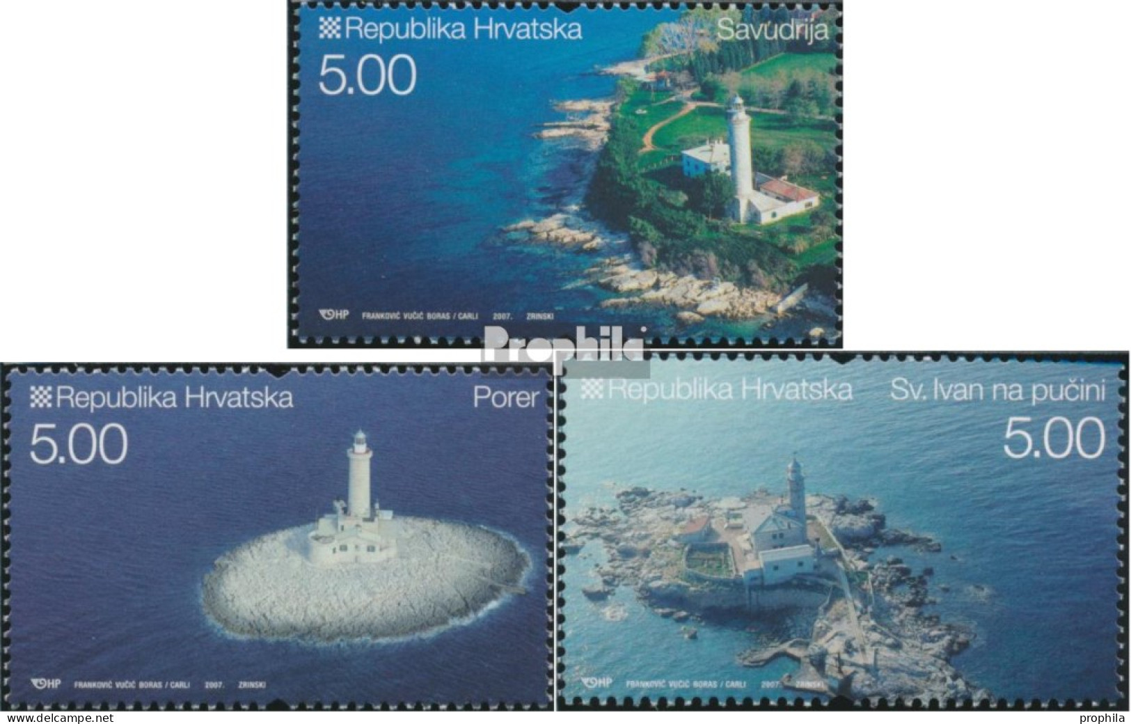 Kroatien 818-820 (kompl.Ausg.) Postfrisch 2007 Leuchttürme - Croatie