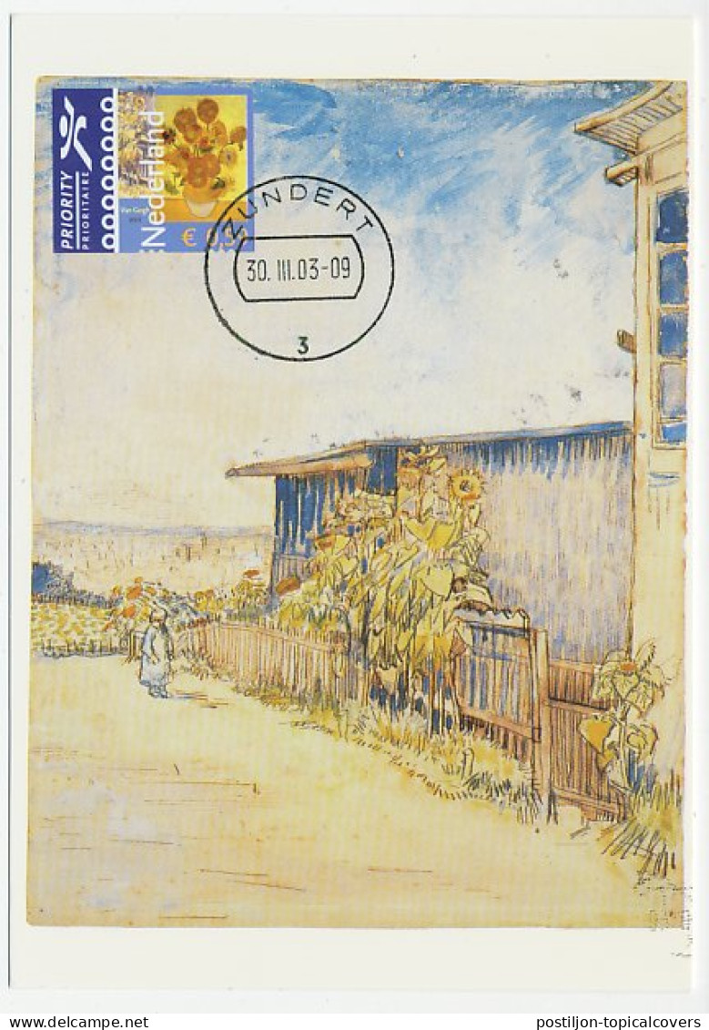 Maximum Card Netherlands 2003 Vincent Van Gogh - Shelter On Montmartre With Sunflowers - Otros & Sin Clasificación