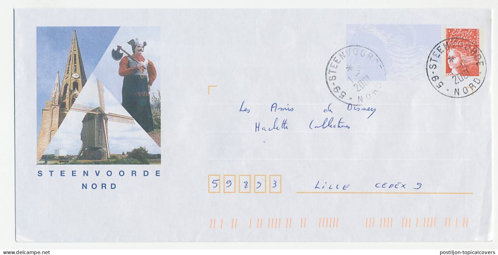 Postal Stationery / PAP France 2001 Windmill - Steenvoorde - Molens