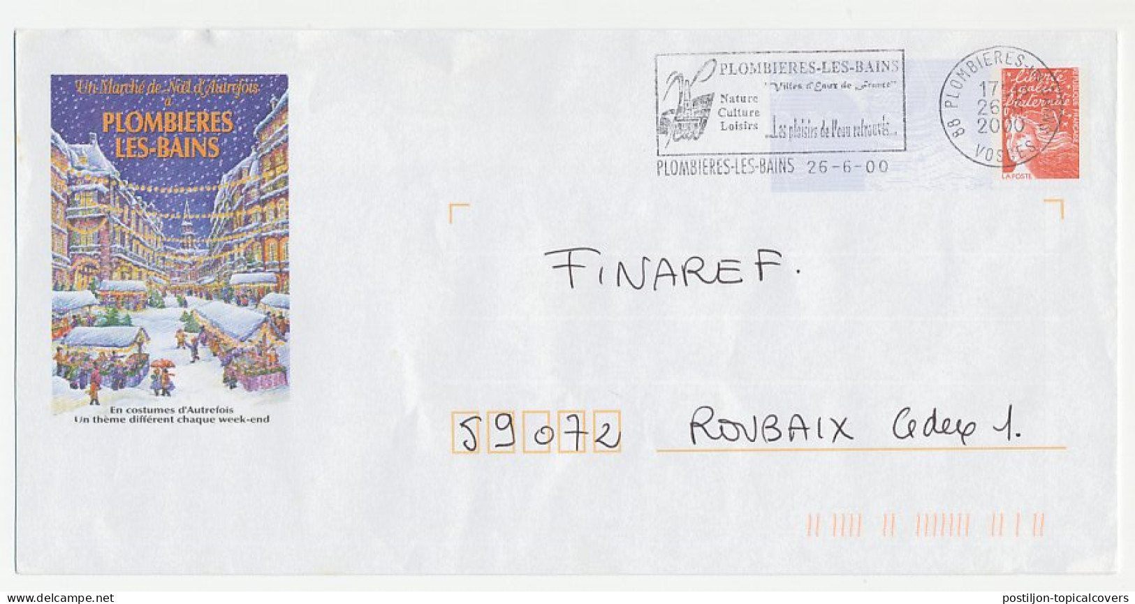 Postal Stationery / PAP France 2000 Christmas Market - Kerstmis