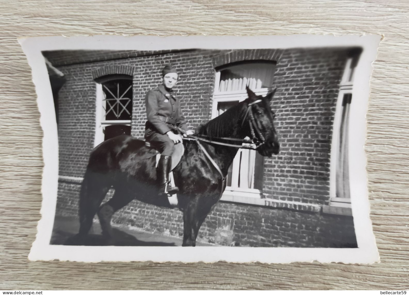 Ancienne Photo Soldat à Cheval En Permission Début 1940 - Oorlog, Militair