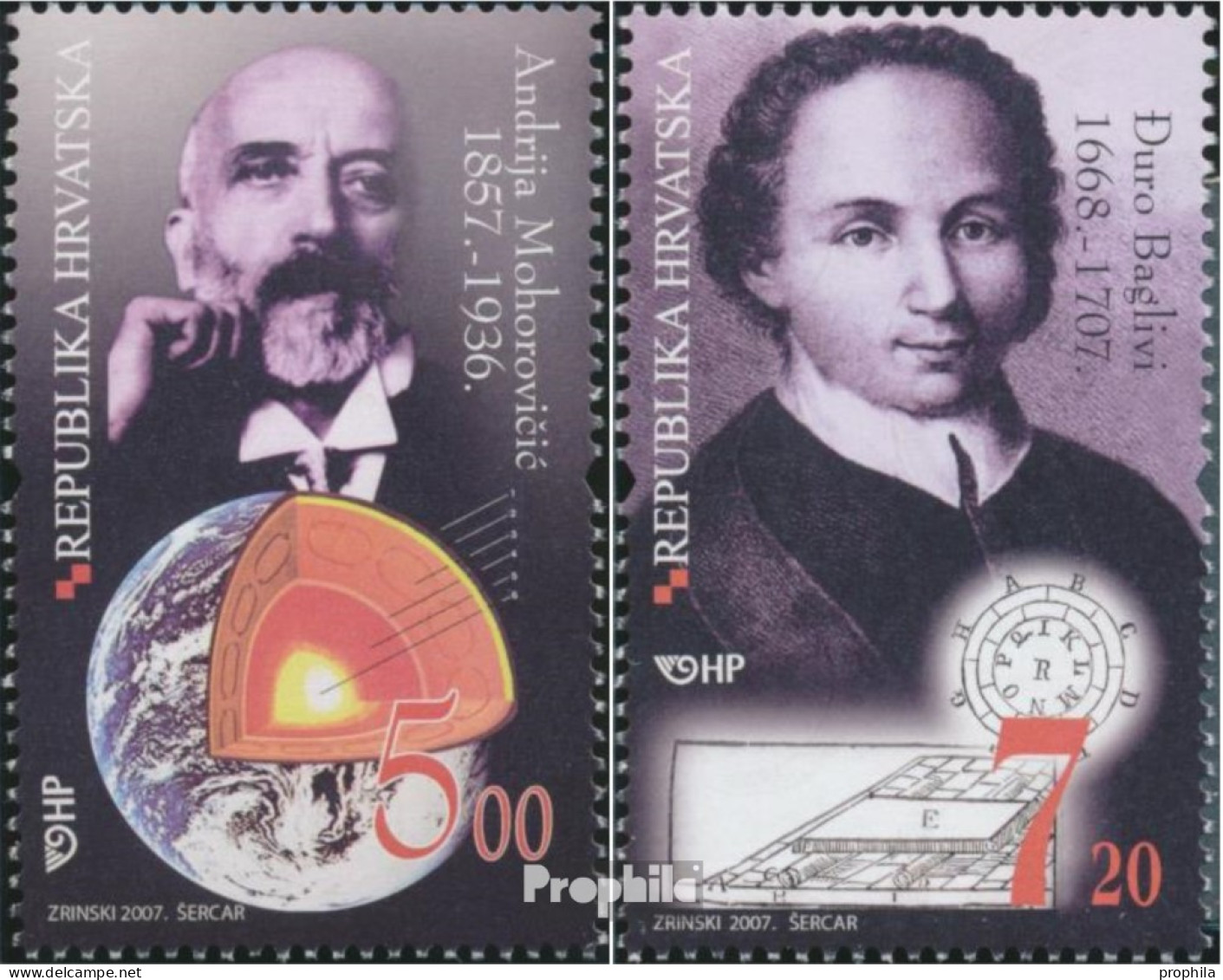 Kroatien 807-808 (kompl.Ausg.) Postfrisch 2007 Persönlichkeiten - Kroatien