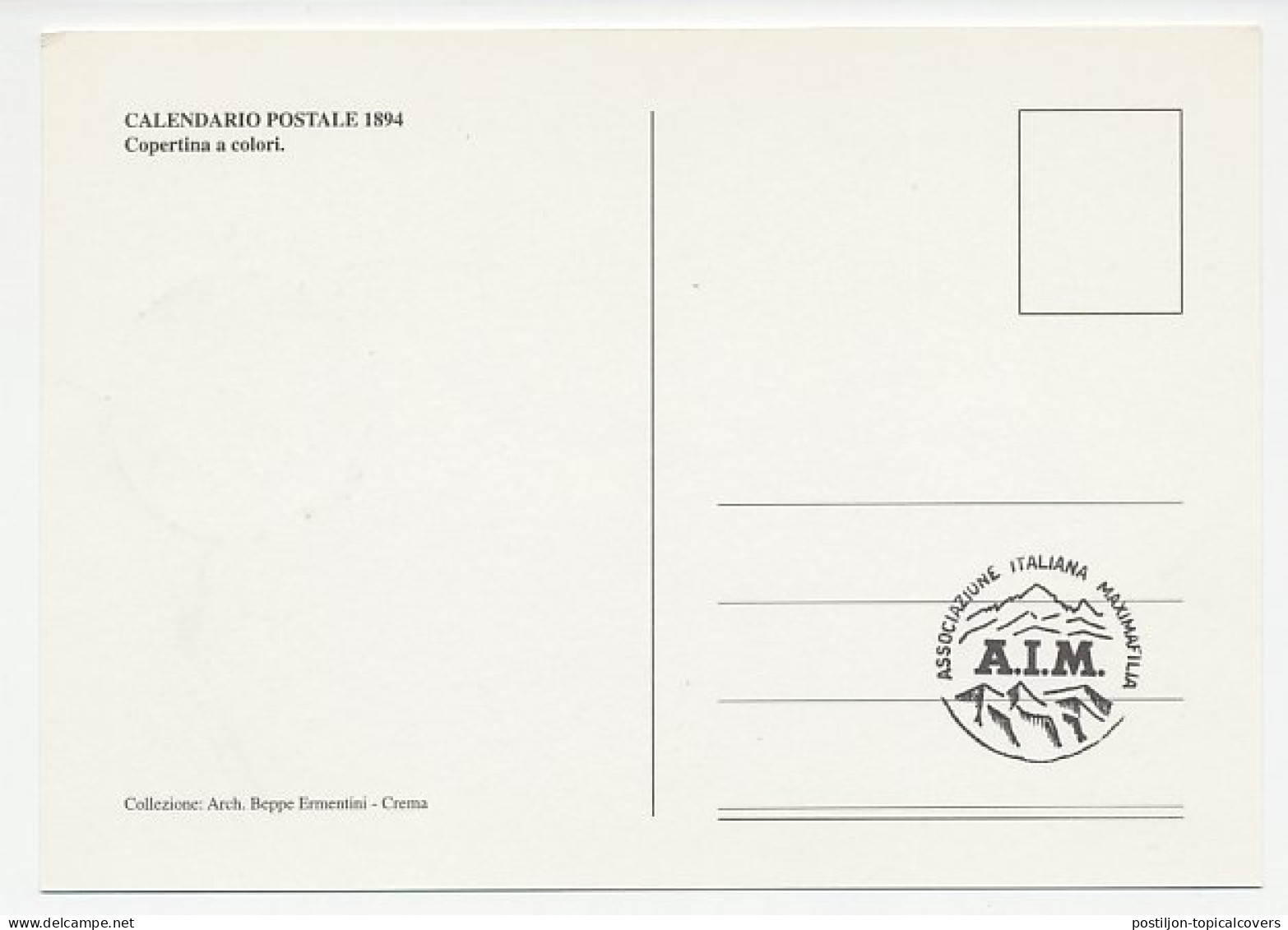 Maximum Card Italy 1996 Postal Calendar - Otros & Sin Clasificación