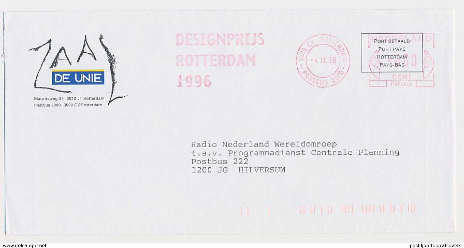 Meter Cover Netherlands 1996 Design Award Rotterdam 1996 - Sonstige & Ohne Zuordnung