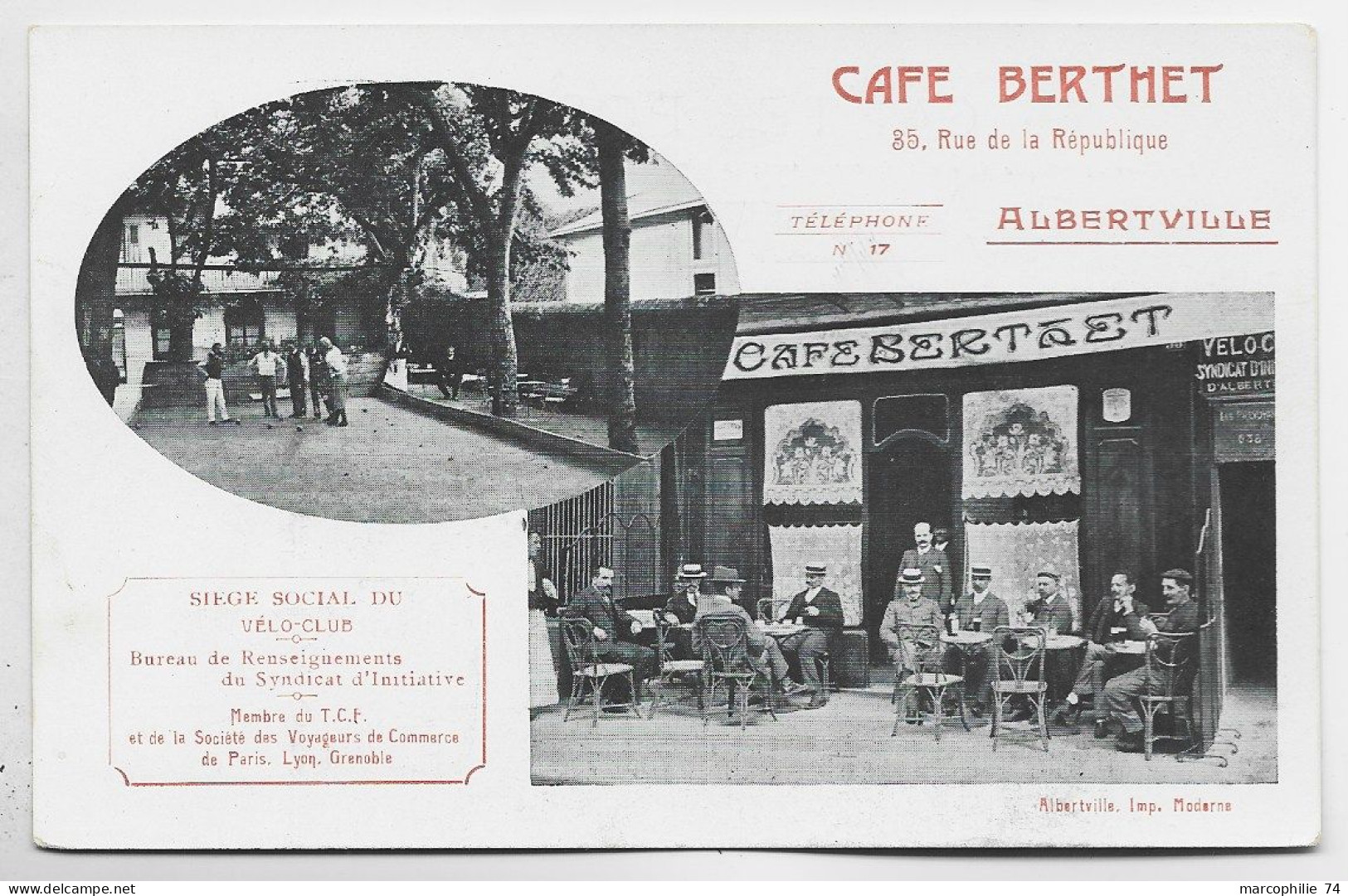 ALBERTVILLE CAFE BERTHET 35 RUE DE LA REPUBLIQUE - Albertville