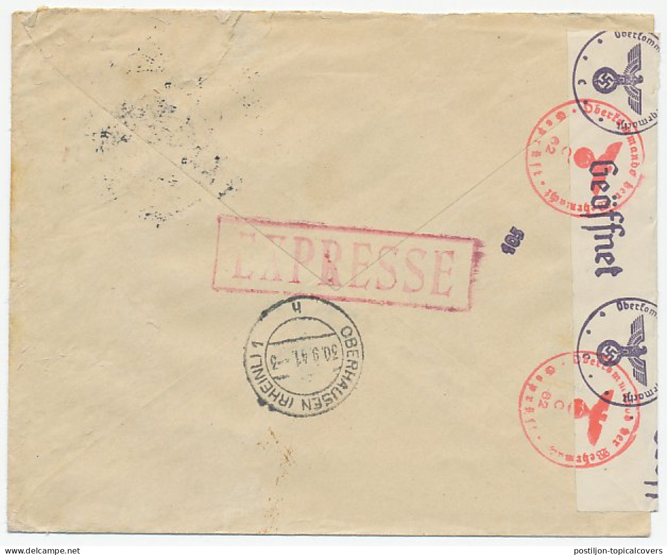 Em. Duif Expresse Den Haag - Duitsland 1941 - Unclassified