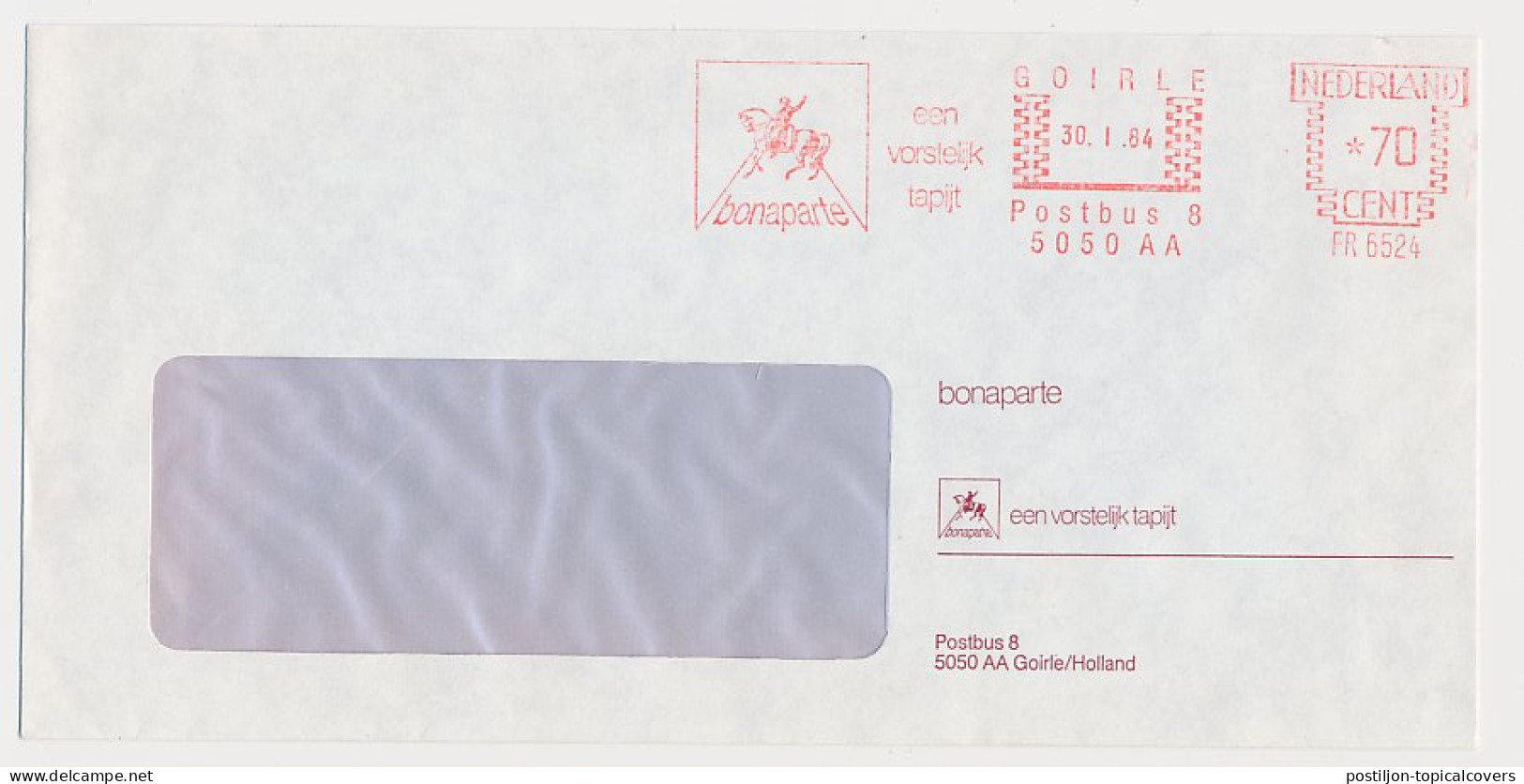 Meter Cover Netherlands 1984 - FR 6524 Napoleon Bonaparte - Horse - Goirle - Autres & Non Classés