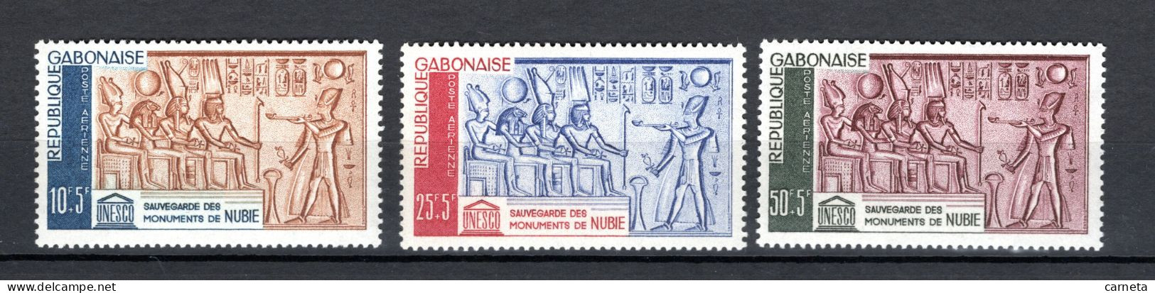 GABON  PA  N° 19 à 21   NEUFS SANS CHARNIERE COTE  10.00€    MONUMENTS DE NUBIE - Gabon