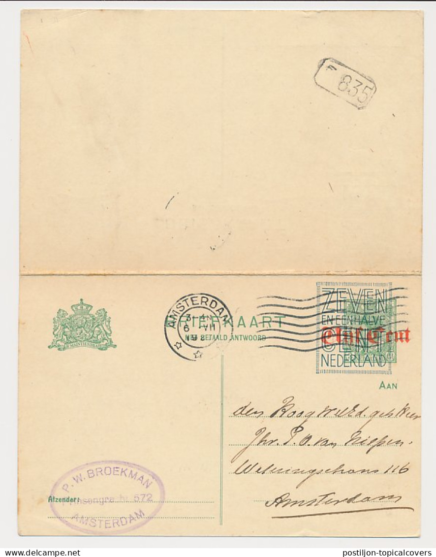 Briefkaart G. 148 Locaal Te Amsterdam 1921 - Interi Postali